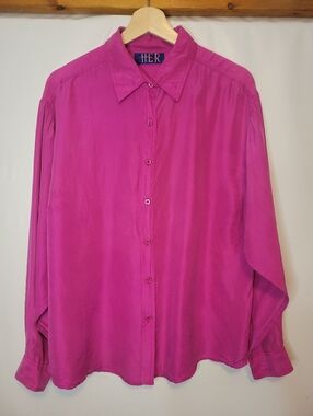 H.E.R. Fuchsia Vintage Button-Up Shirt